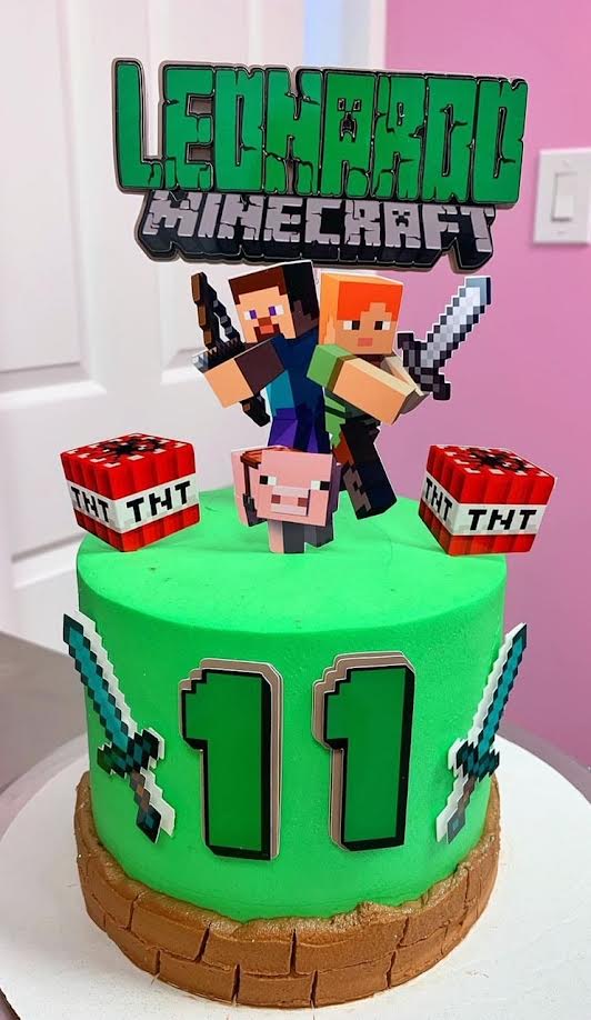 Topo de bolo Minecraft
