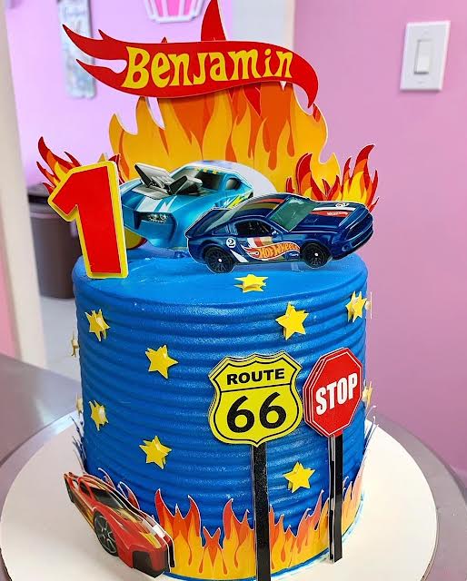 Topo de bolo Hot Wheels