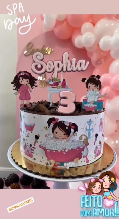Topo de bolo para dia de spa
