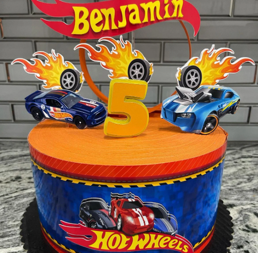 Topo de bolo Hot Wheels