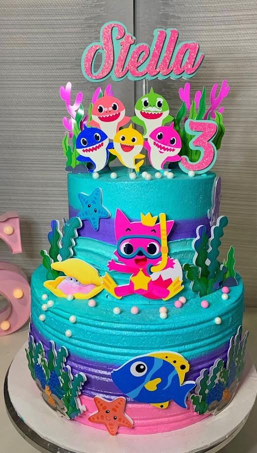 Baby Shark Girl Cake Topper