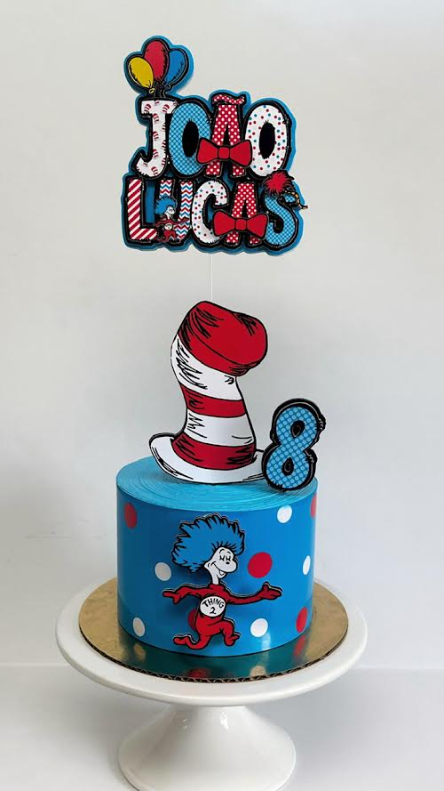 Cat in the hat Cake Topper