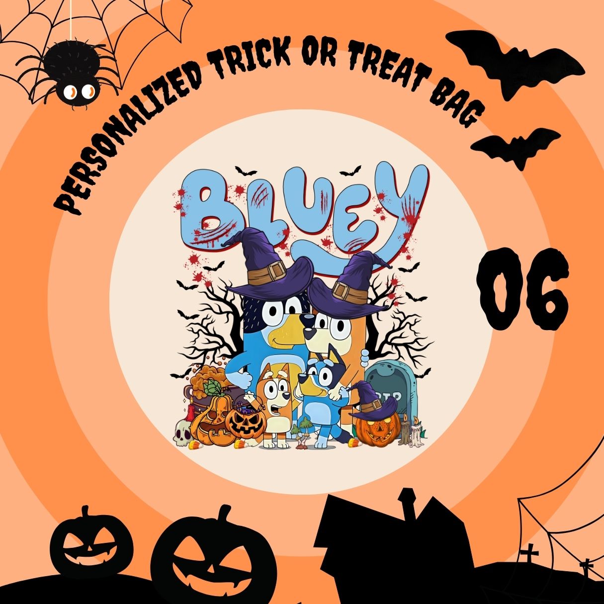 PERSONALIZED TRICK OR TREAT BAG BLUEY