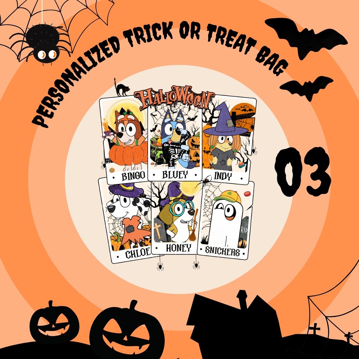 PERSONALIZED TRICK OR TREAT BAG BLUEY