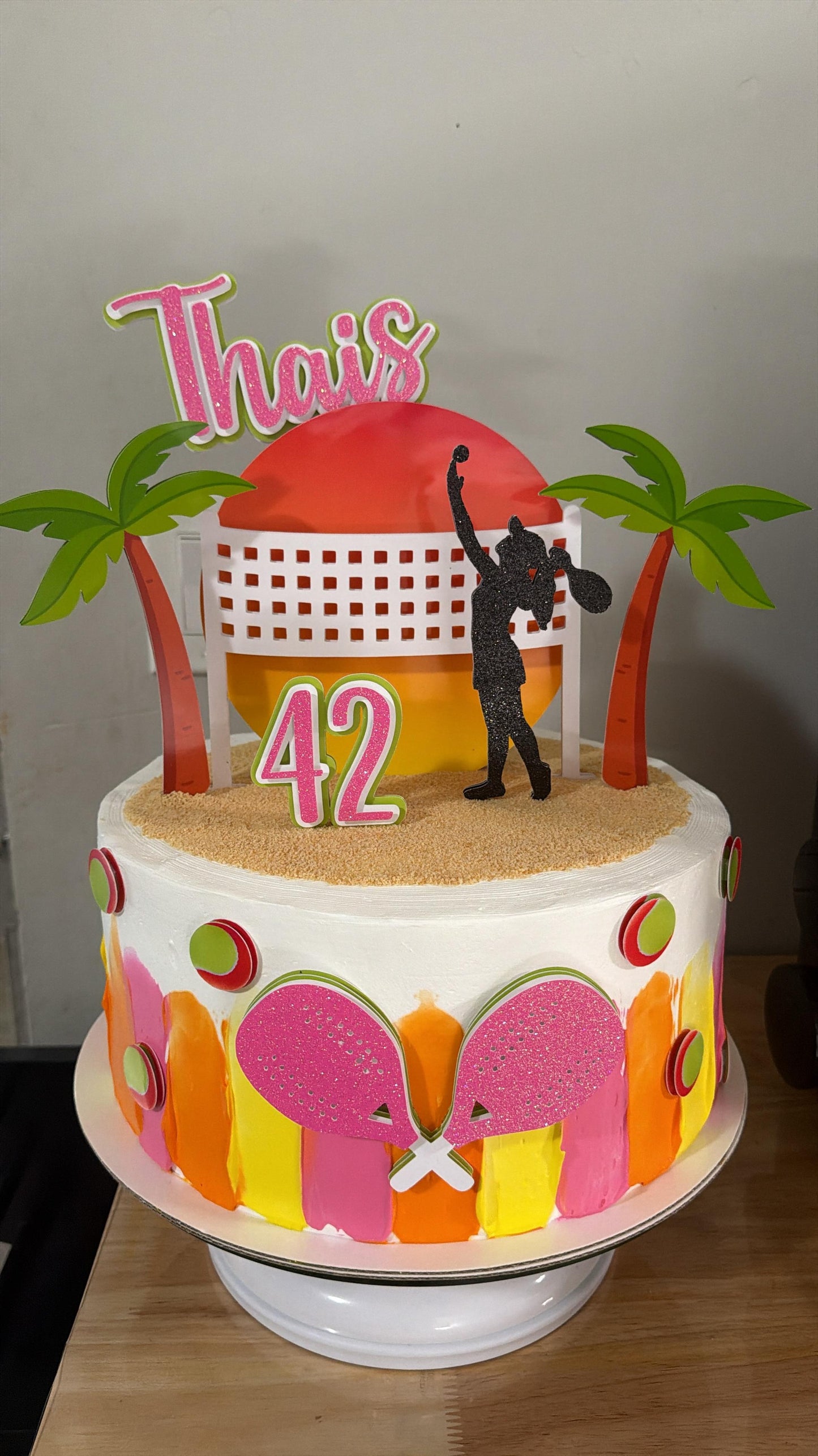 BEACH TENNIS CAKE TOPPER