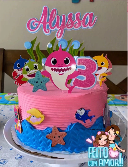 Baby Shark Girl Cake Topper