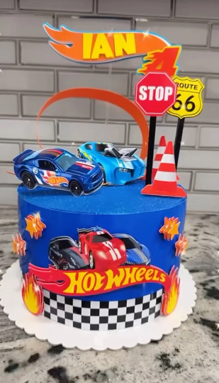 Topo de bolo Hot Wheels