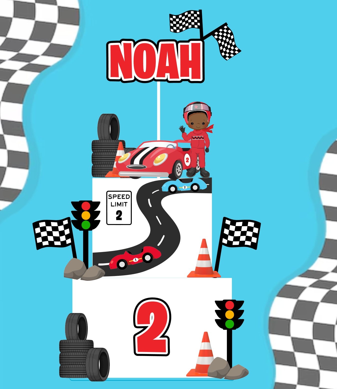 Adorno para tarta de ruedas calientes