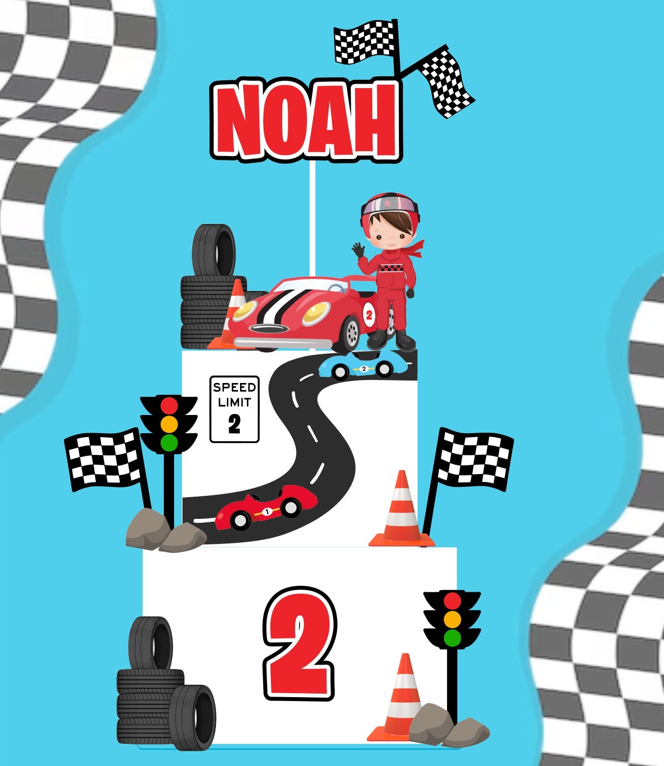 Adorno para tarta de ruedas calientes